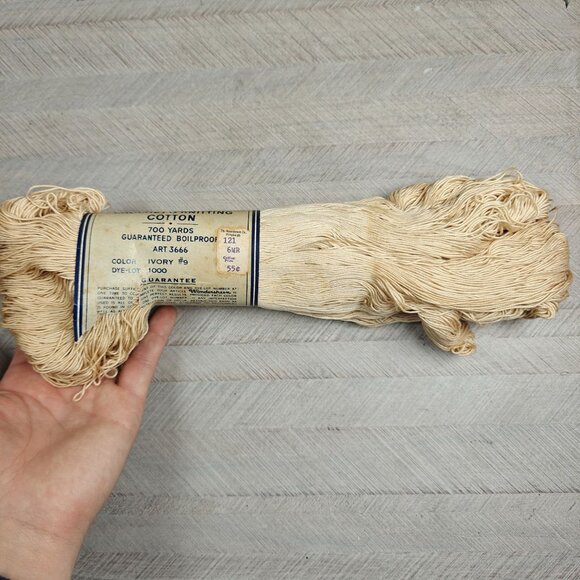 Bucilla Wondersheen Mercerized Crochet Knitting Cotton Lot 10 Skeins Ivory #9 - Picture 6 of 6